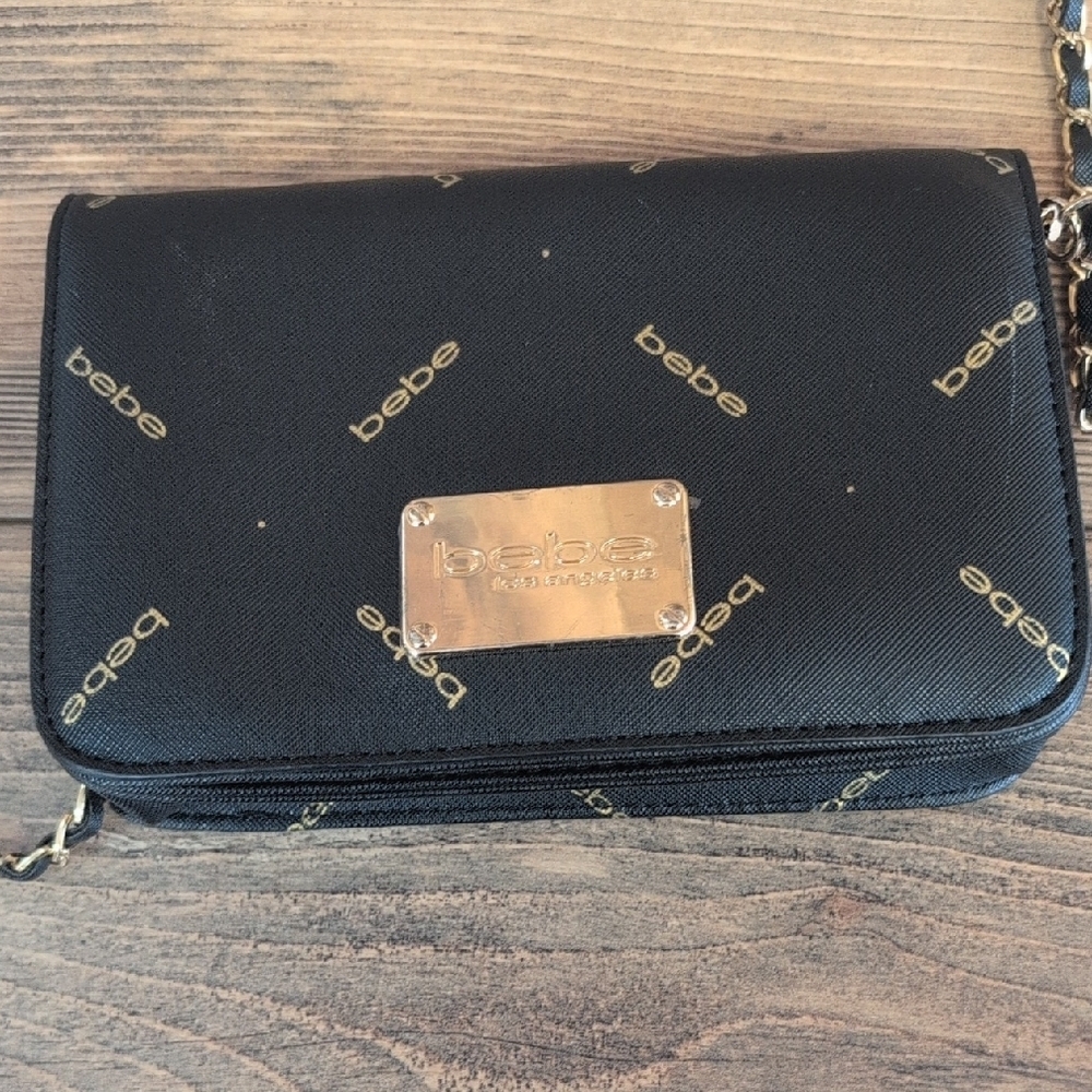 Bebe Mini Monogram Canvas Black Designer Crossbody Bag - Picture 3 of 7